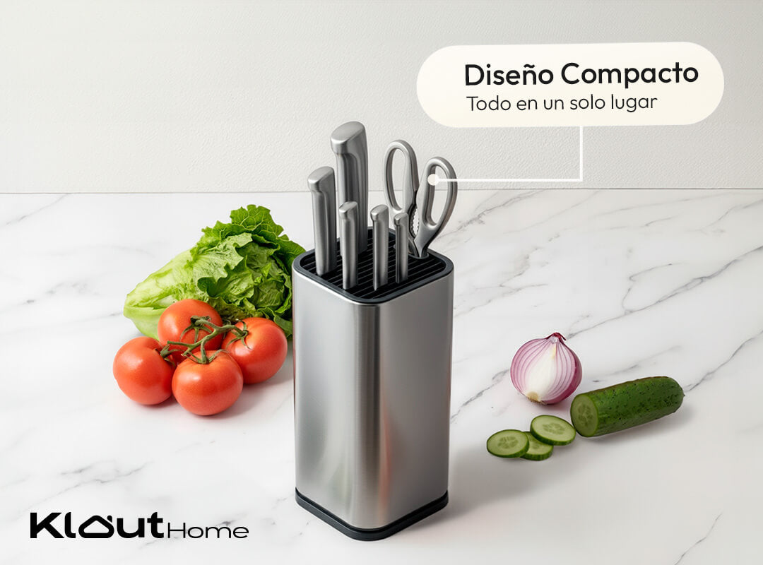 Set de Cuchillos con Base de Acero Inoxidable