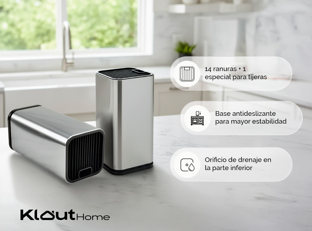 Set de Cuchillos con Base de Acero Inoxidable
