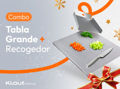 COMBO Tabla de picar acero inoxidable | Recoge Alimentos