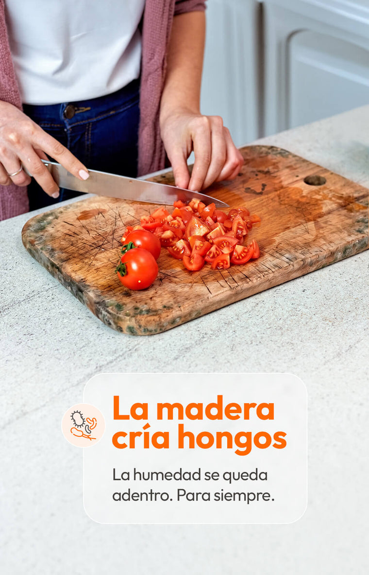 La madera cría hongos