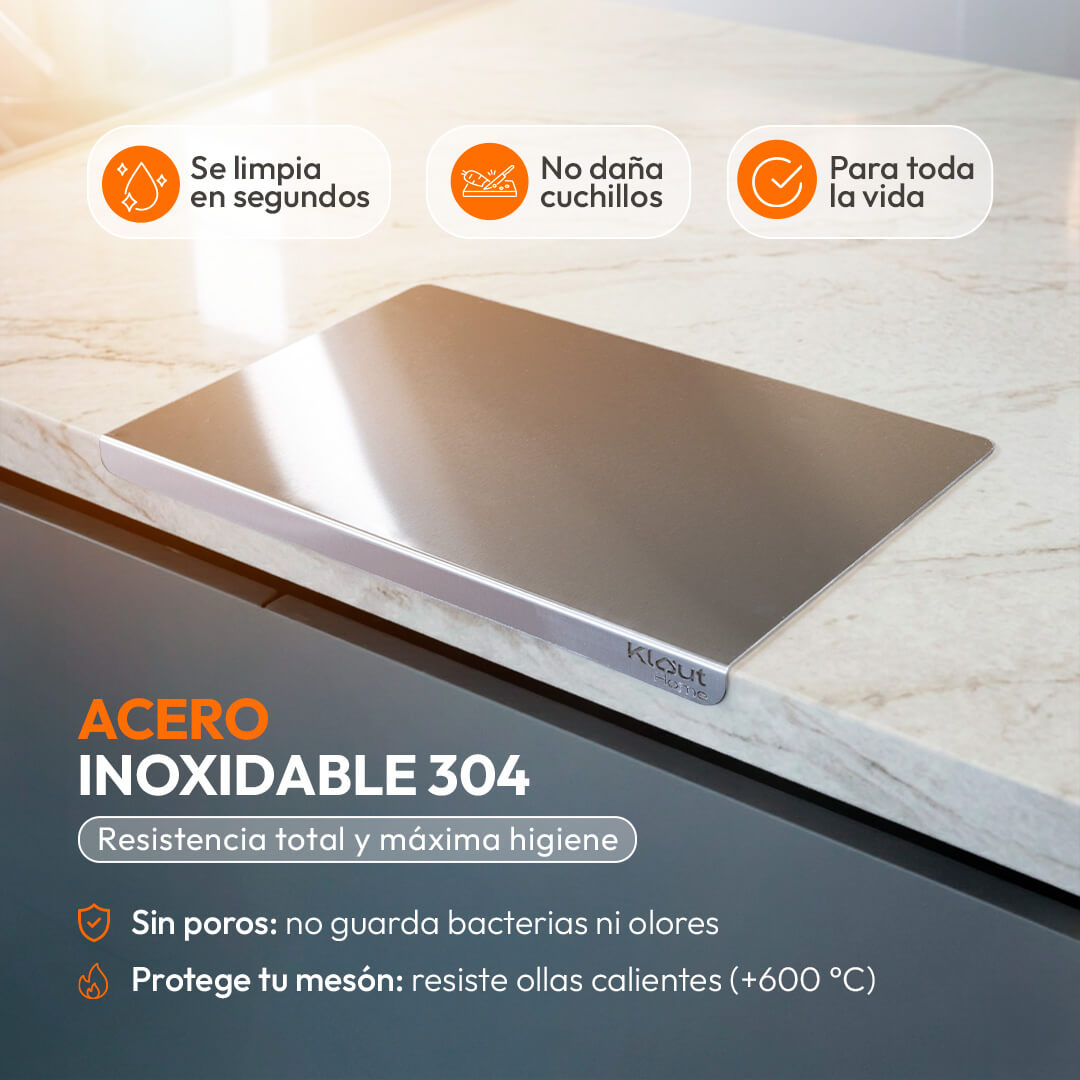 Combo Tabla de picar acero inoxidable + Recoge Alimentos + Afilador - Comprar 1 con descuento