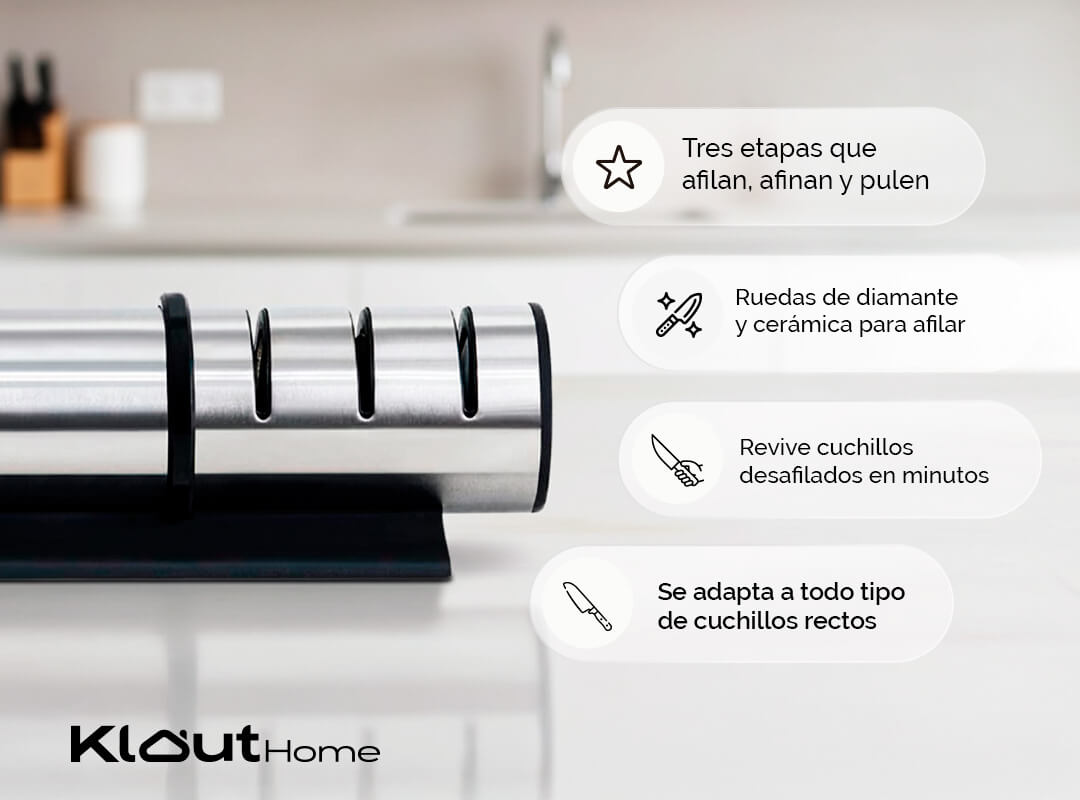 Afilador de Cuchillos de Tres Etapas | Klout Home®