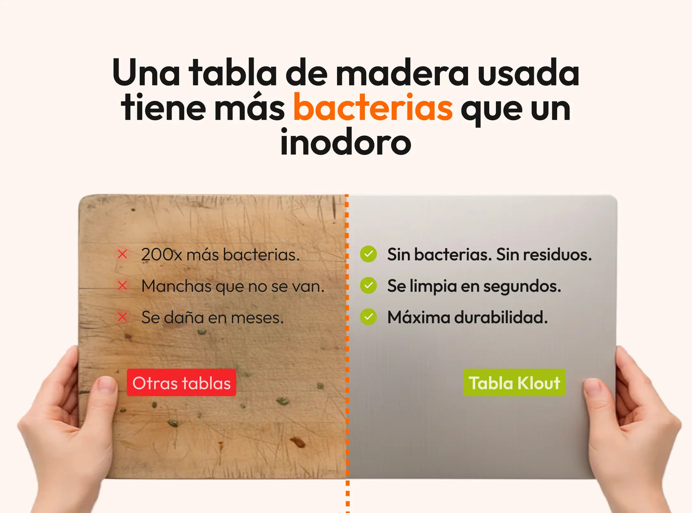 Tabla Klout Pro Higiene: Adiós Micro Plásticos y Bacterias